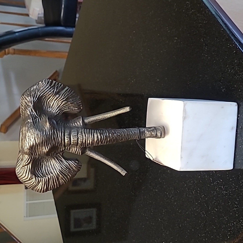 Metal Elephant Head Sculpture